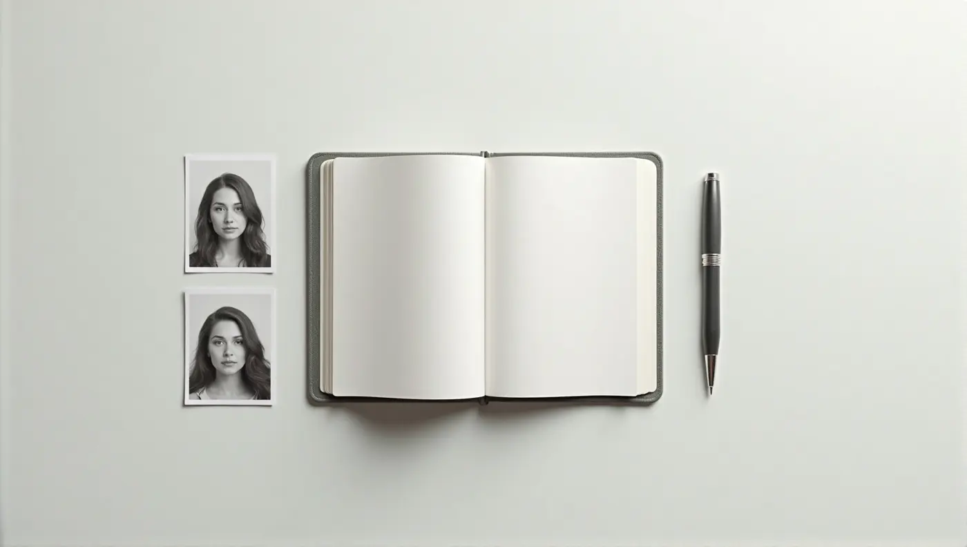 Essential documents for Vietnam visa application passport and passport photos laid out