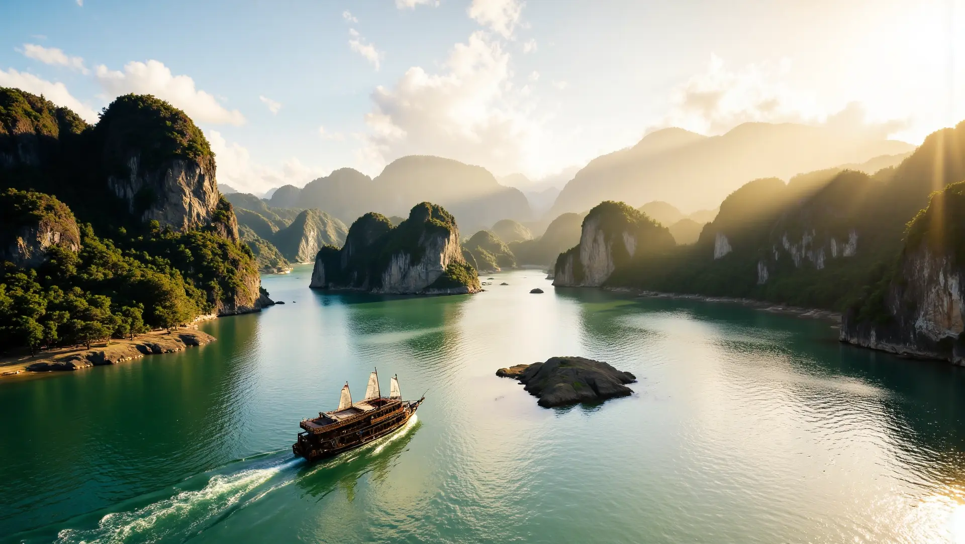 Iconic limestone karsts Ha Long Bay scenic view iconic Places in Vietnam