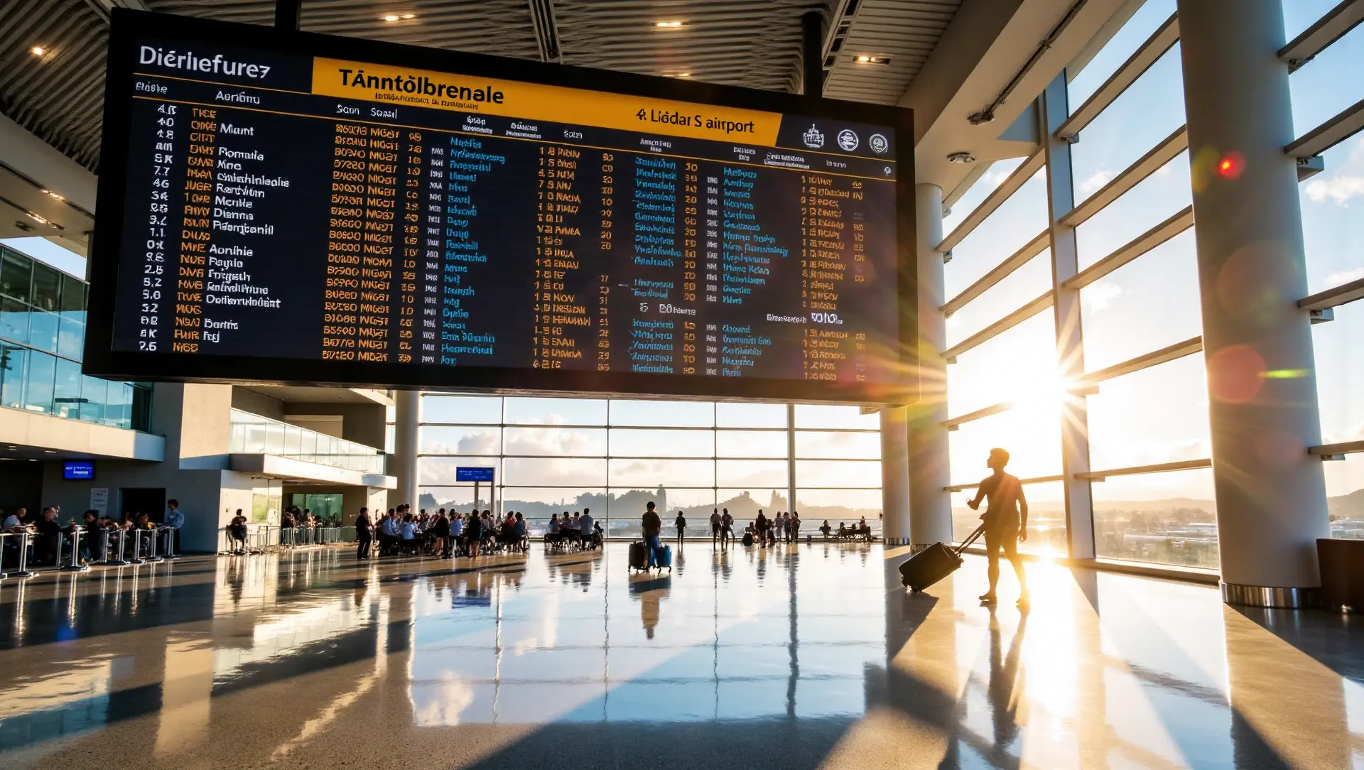 Traveler looking at departures board airport planning practical tips Places in Vietnam