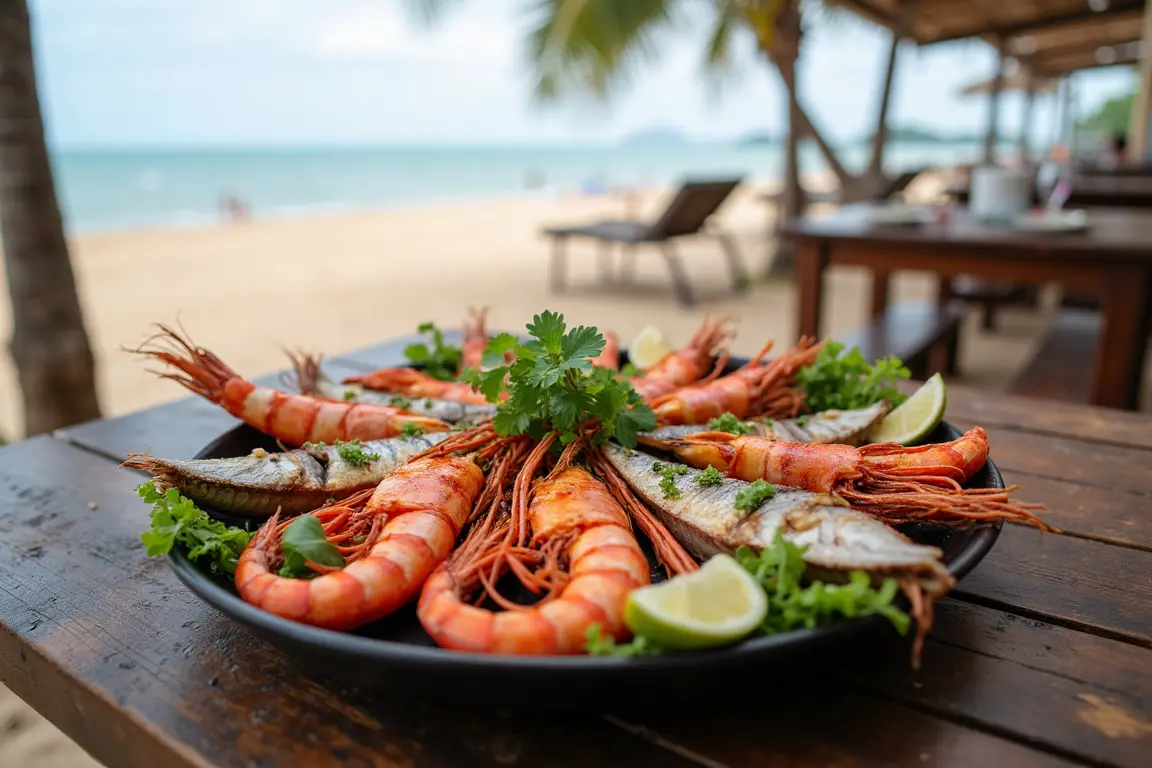 Delicious and fresh grilled seafood platter, a culinary highlight of Vung Tau Vietnam