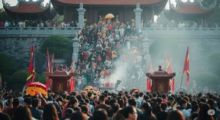 Large crowd at Hung Kings' Commemoration festival