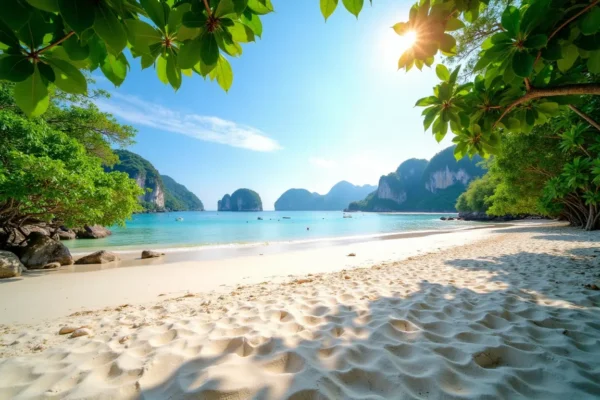 Pristine beach and lush jungle of Cat Ba National Park, showcasing unforgettable activities on Cat Ba Island Vietnam