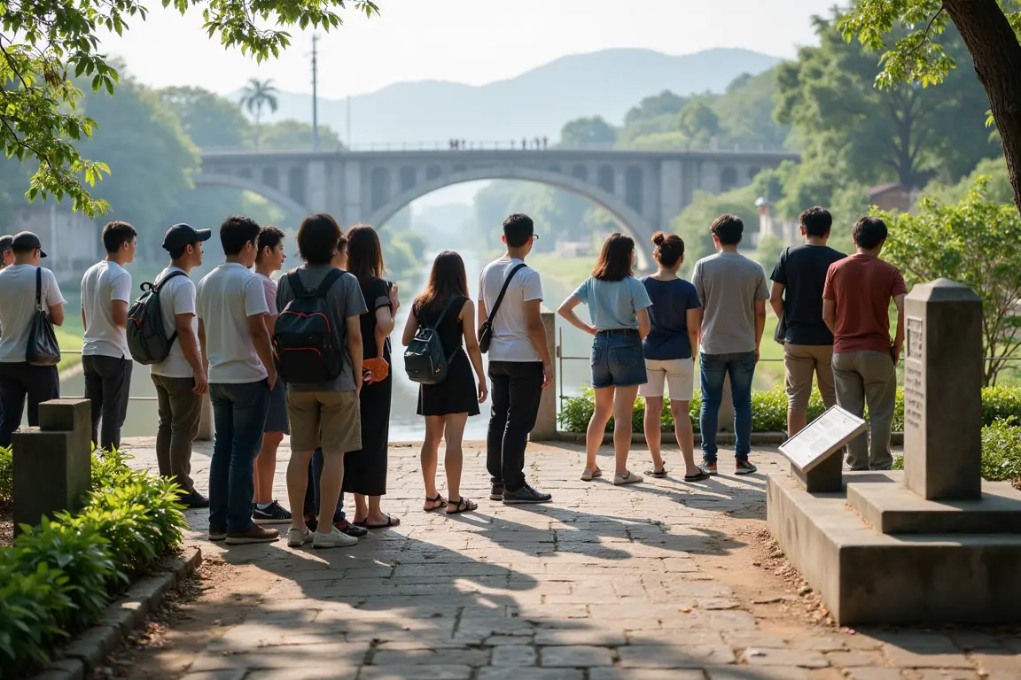 Tourists exploring the historical legacy of the Vietnam DMZ, now a peaceful destination.